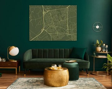 Kaart van Uden in Groen Goud van Map Art Studio