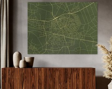 Carte de Deurne en or vert sur Map Art Studio
