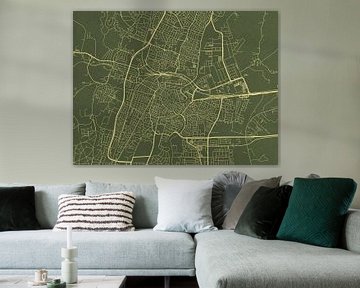 Kaart van Haarlem in Groen Goud van Map Art Studio