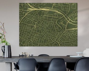 Karte von Haarlem Centrum in Grünes Gold von Map Art Studio