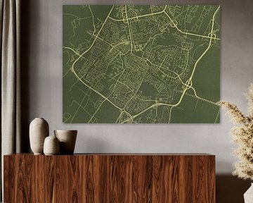Kaart van Alkmaar in Groen Goud van Map Art Studio