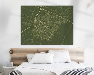 Carte de Purmerend en or vert sur Map Art Studio