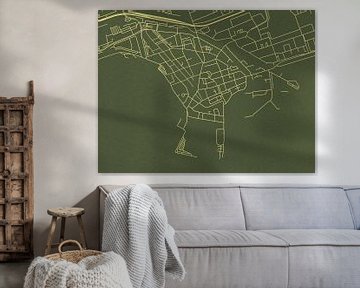 Kaart van Hoorn Centrum in Groen Goud van Map Art Studio