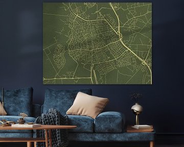 Carte de Bussum en or vert sur Map Art Studio