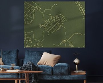 Carte de Naarden en or vert sur Map Art Studio