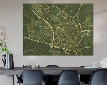 Kaart van Utrecht in Groen Goud van Map Art Studio