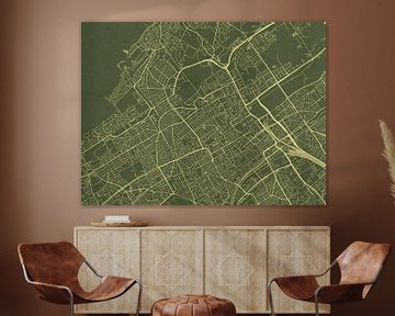 Kaart van Den Haag in Groen Goud van Map Art Studio