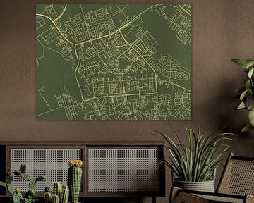 Map of Spijkenisse in Green Gold by Map Art Studio