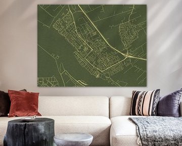 Kaart van Maassluis in Groen Goud van Map Art Studio