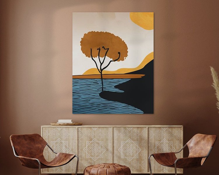 Voorbeeld van het werk in een kamer