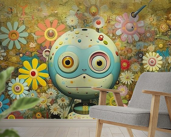 Voorbeeld van het werk in een kamer