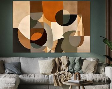 Bruin abstract van Blikvanger Schilderijen