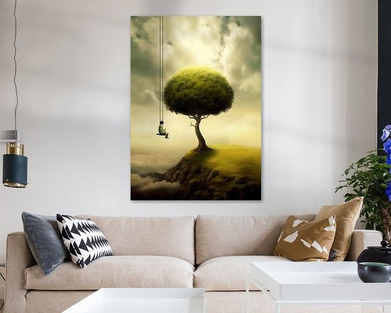 Voorbeeld van het werk in een kamer