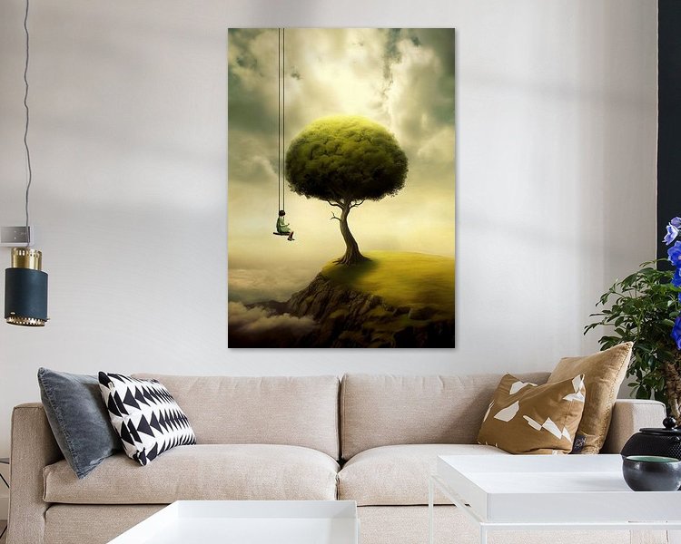 Voorbeeld van het werk in een kamer