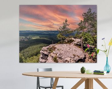 Vue du Papststein sur le massif de l'Elbsandstein sur Animaflora PicsStock