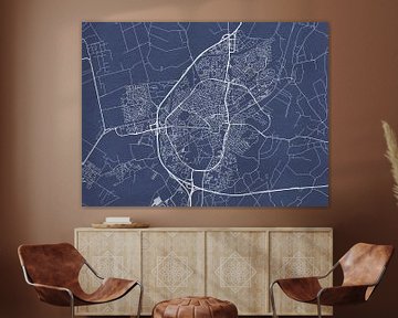 Carte de Assen en bleu royal sur Map Art Studio