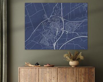 Carte de Meppel en bleu royal sur Map Art Studio