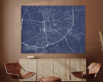 Kaart van Emmen in Royaal Blauw van Map Art Studio