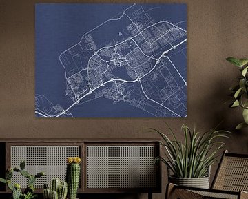 Kaart van Almere in Royaal Blauw van Map Art Studio