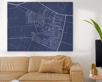 Kaart van Dronten in Royaal Blauw van Map Art Studio