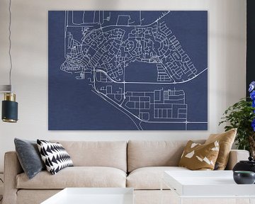 Kaart van Urk in Royaal Blauw van Map Art Studio