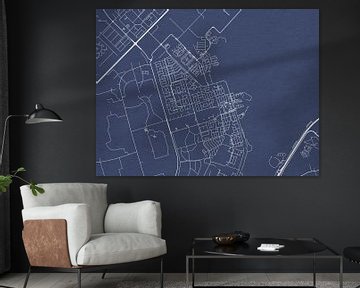 Kaart van Zeewolde in Royaal Blauw van Map Art Studio