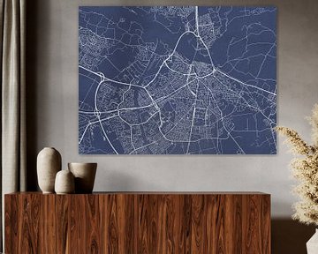 Kaart van Nijmegen in Royaal Blauw van Map Art Studio