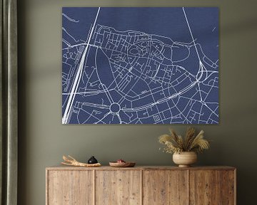 Kaart van Nijmegen Centrum in Royaal Blauw van Map Art Studio