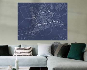 Kaart van Wageningen in Royaal Blauw van Map Art Studio