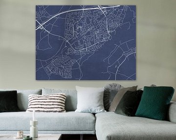 Kaart van Tiel in Royaal Blauw van Map Art Studio