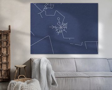 Kaart van Bourtange in Royaal Blauw van Map Art Studio