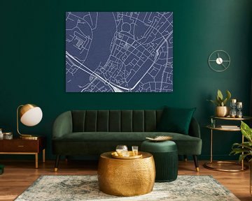 Kaart van Venlo Centrum in Royaal Blauw van Map Art Studio