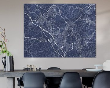 Kaart van Parkstad in Royaal Blauw van Map Art Studio