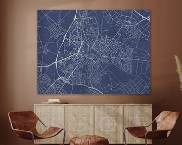 Kaart van Sittard in Royaal Blauw van Map Art Studio