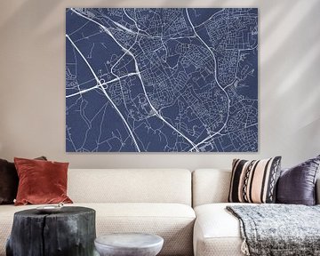 Kaart van Heerlen in Royaal Blauw van Map Art Studio