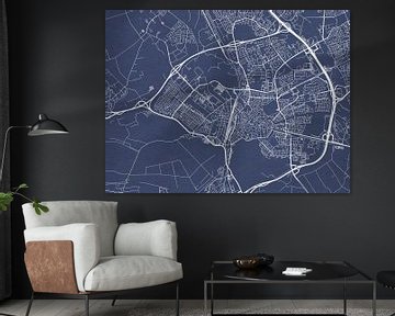 Kaart van Den Bosch in Royaal Blauw van Map Art Studio
