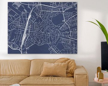 Carte de Den Bosch Centrum en bleu royal sur Map Art Studio