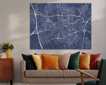 Carte de Breda en bleu royal sur Map Art Studio