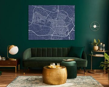 Kaart van Tilburg in Royaal Blauw van Map Art Studio