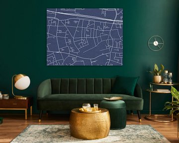 Carte de Tilburg Centrum en bleu royal sur Map Art Studio