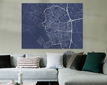 Kaart van Bergen op Zoom in Royaal Blauw van Map Art Studio