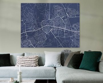 Carte de Helmond en bleu royal sur Map Art Studio