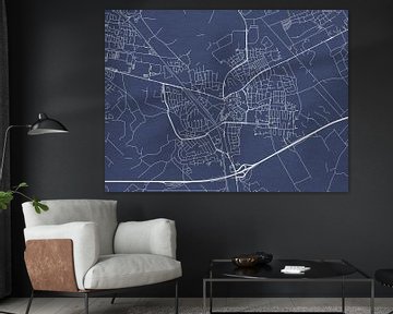 Carte de Geldrop en bleu royal sur Map Art Studio