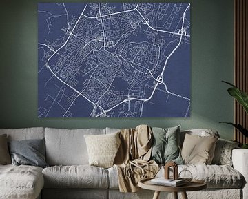 Carte de Alkmaar en bleu royal sur Map Art Studio