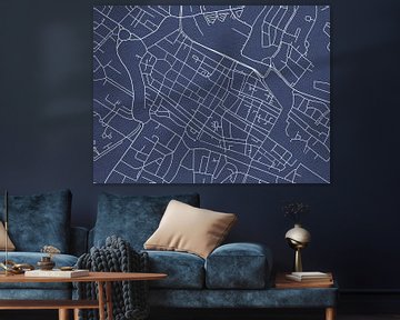 Kaart van Alkmaar Centrum in Royaal Blauw van Map Art Studio