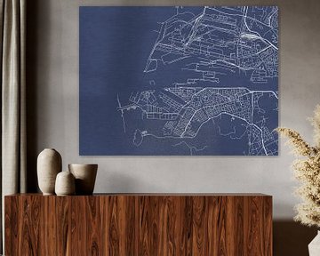 Kaart van IJmuiden in Royaal Blauw van Map Art Studio