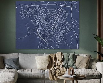 Kaart van Castricum in Royaal Blauw van Map Art Studio