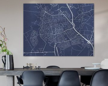 Carte de Bussum en bleu royal sur Map Art Studio