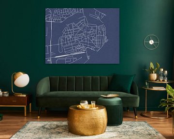 Map of Enkhuizen in Royal Blue by Map Art Studio