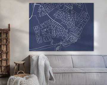 Kaart van Volendam in Royaal Blauw van Map Art Studio